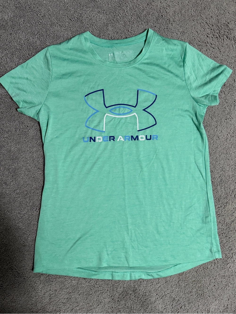 Under Armour Youth Teal Green Logo Tee